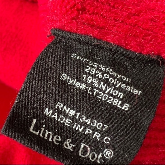 ANTHROPOLOGIE Line & Dot Ruffle Red Sweater - Picture 5 of 6